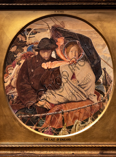  "Ultimo sguardo all'Inghilterra" (1864-6) di Ford Madox Brown (1821 - 93); olio su tela.
