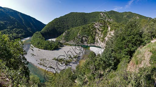 Trebbia Valley: River Trebbia meanders.