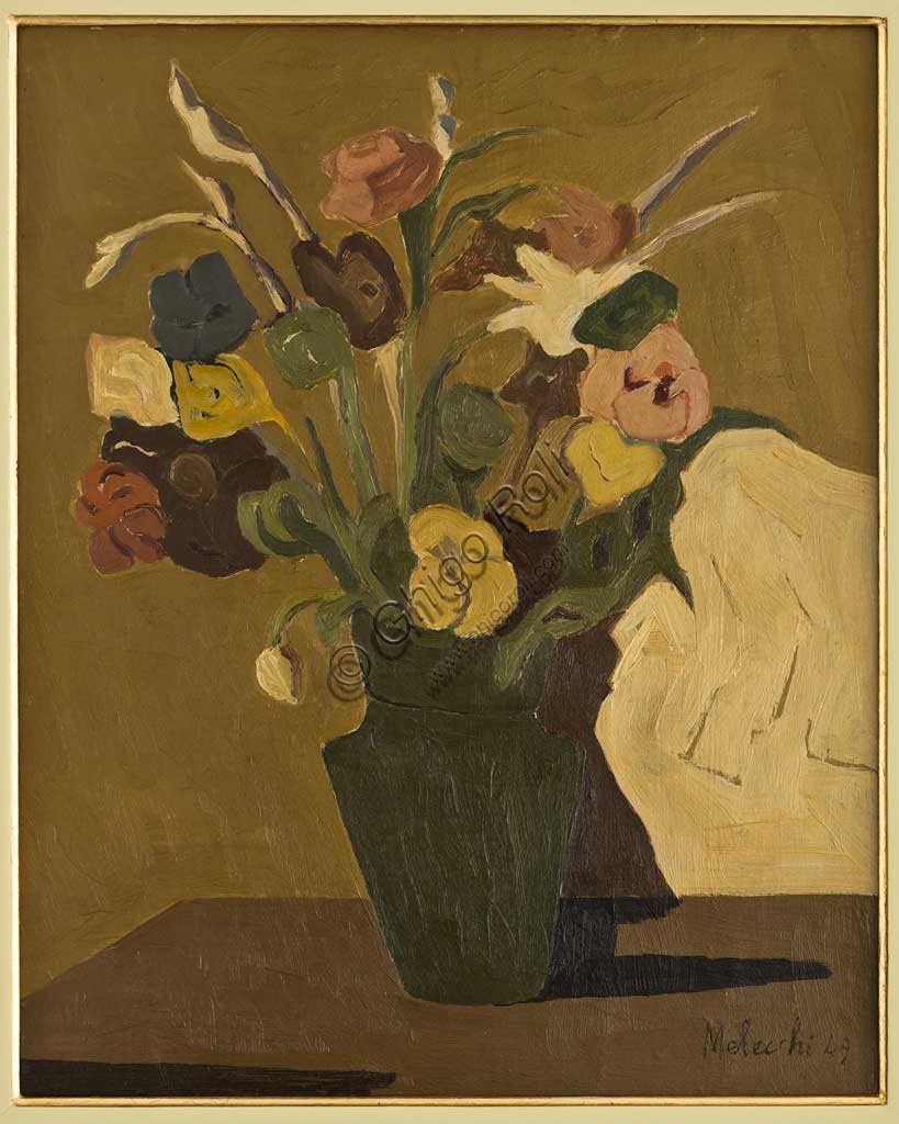 Collezione Assicoop Unipol: Pietro Malecchi; "Vaso di Fiori"; olio su compensato; 40 x 50.