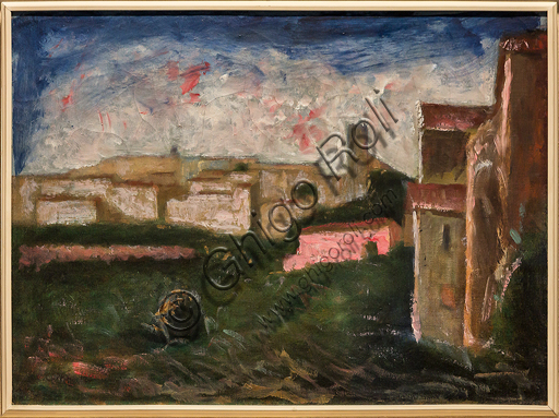 Museo Novecento: "View of Coreglia", by Carlo Carrà, 1925. Oil painting on canvas.