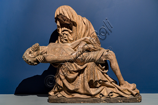 “Vesperbild” (Lamentation), earthenware sculpture, 1420 - 30, from Upper Swabia.