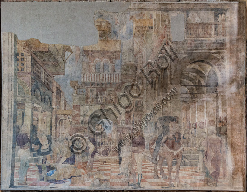 Vicenza, Chiesa di San Lorenzo, Cappella della Madonna: “Decollazione di San Paolo”, affresco strappato e riportato su tela, di Bartolomeo Montagna, 1500.