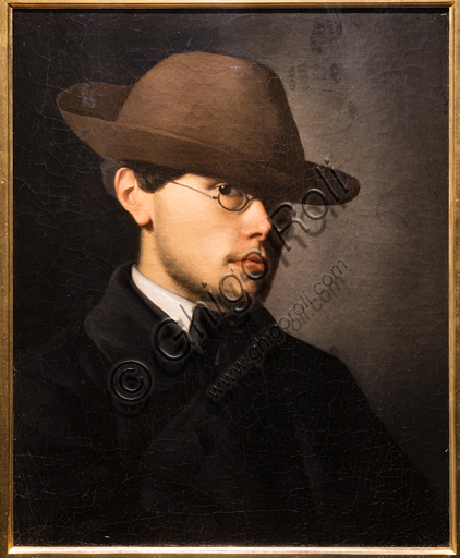 Vito D'Ancona: "Portrait of Telemaco Signorini", 1855, oil painting on canvas.