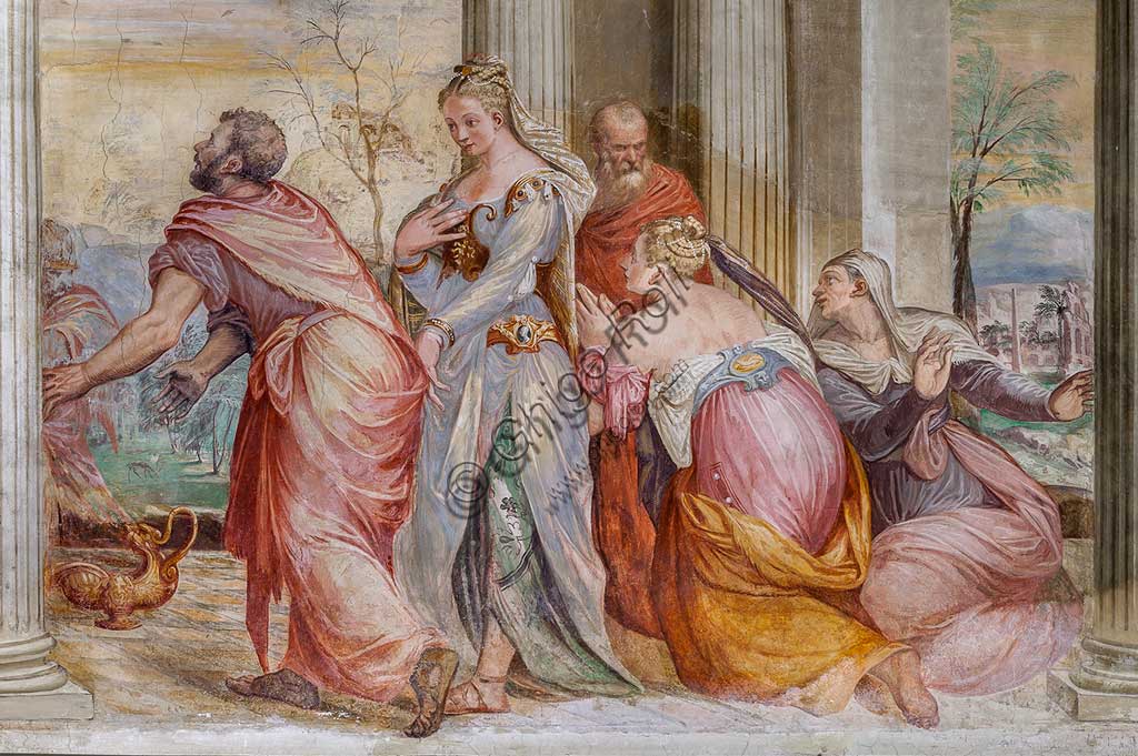 Thiene, Villa Porto Colleoni (also known as Castle in Thiene), Camerone: "The Banquet of Cleopatra", frescoes by Giovanni Antonio Fasolo (c. 1560-1565). Detail.