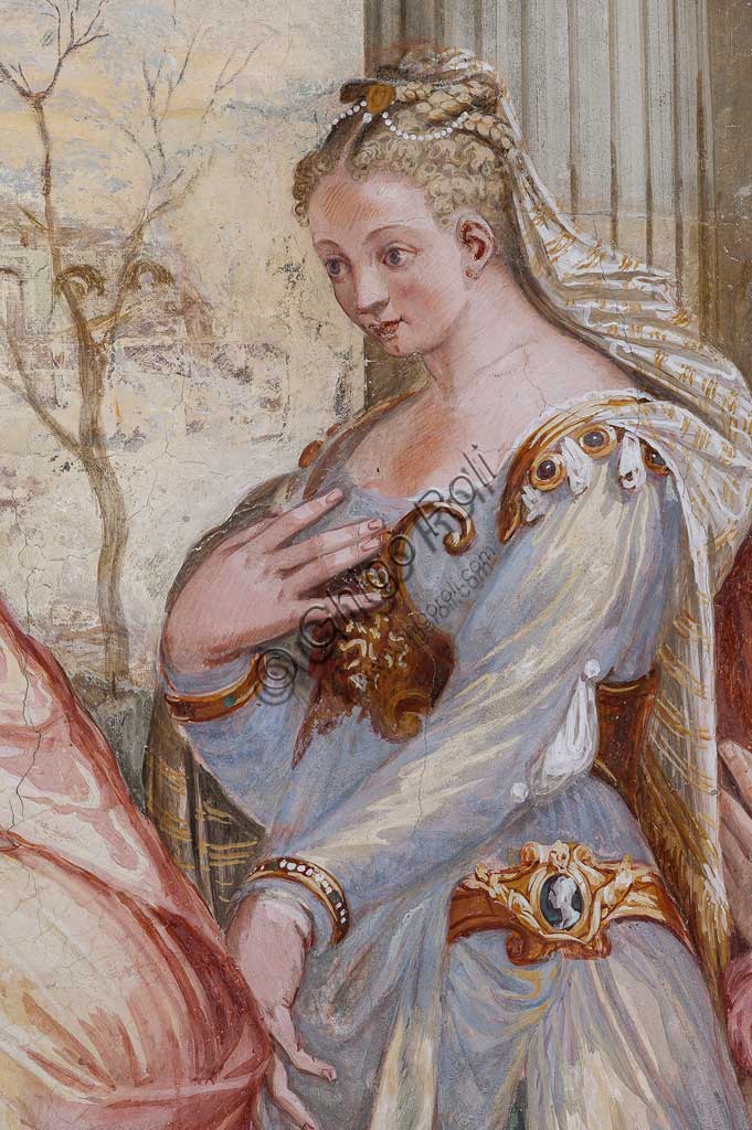 Thiene, Villa Porto Colleoni (conosciuta anche come Castello di Thiene), Camerone: "Il convitto di Cleopatra", affreschi di Giovanni Antonio Fasolo (ca. 1560-1565). Particolare.